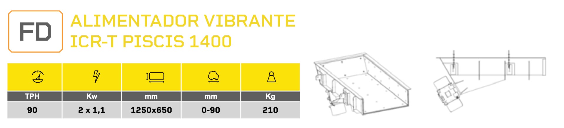ALIMENTADOR VIBRANTE ICRT PISCIS 1400 ICR-T Piscis Kompact